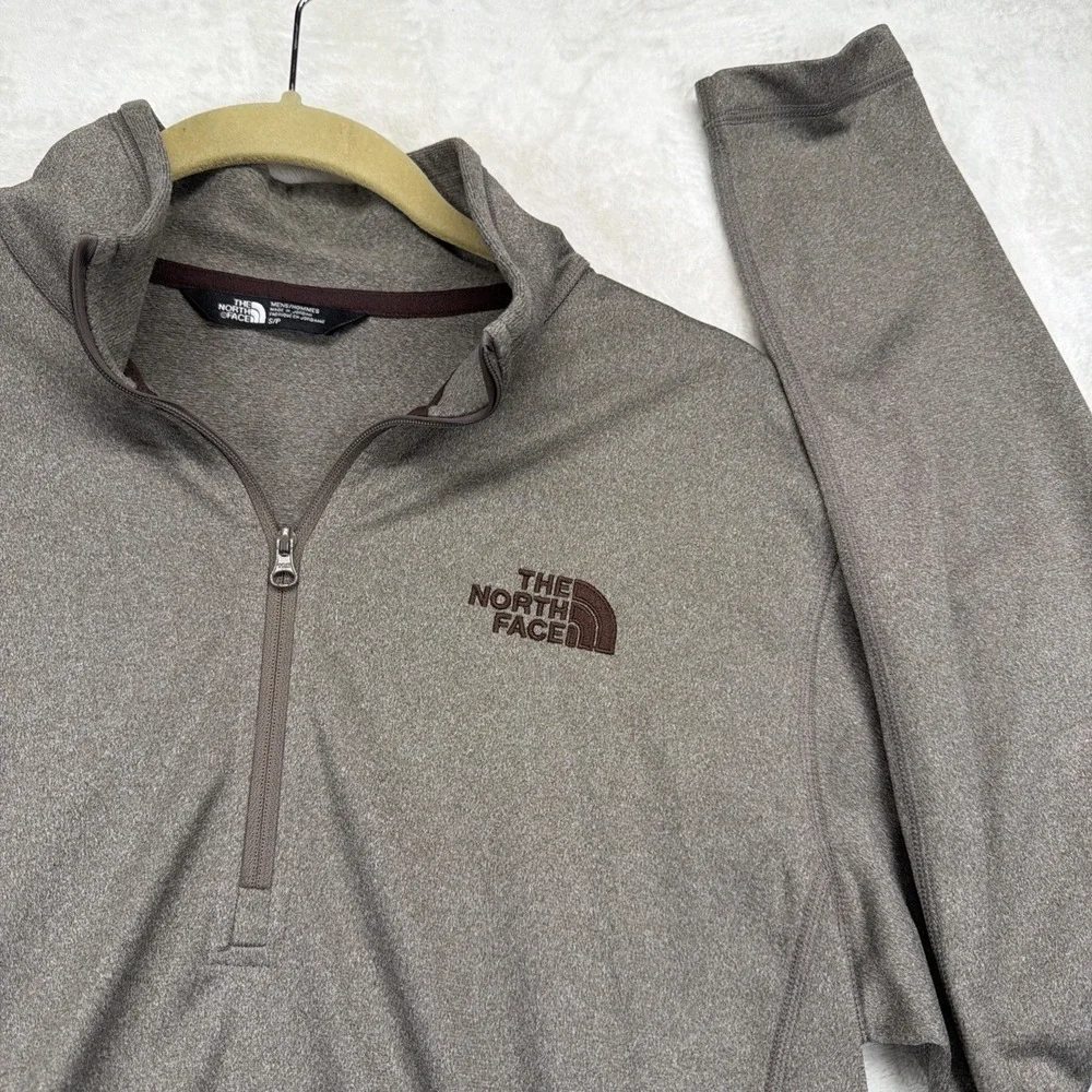 The North Face Tech Glacier 1/4 Zip Men's S Brown Fleece Pullover NF0A2VG7